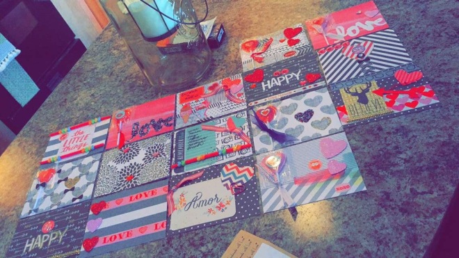 Just a few of my handmade Valentine's Day cards.